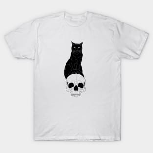 Halloween Design - Cat with Skull T-Shirt